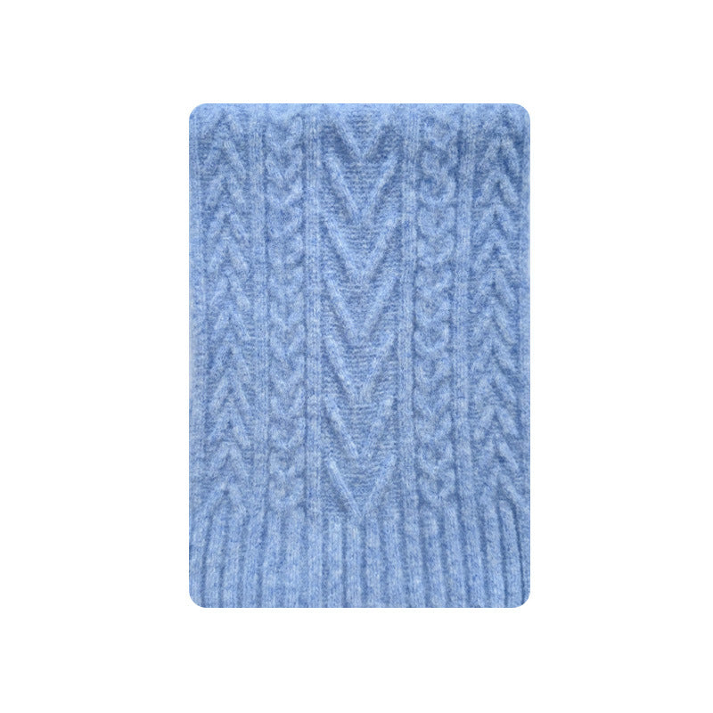 30% wool blended twist knitted scarf for women to increase the warmth of Korean in winter, retro twisted scarf