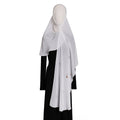 New hand-hung shell crystal hemp chiffon splicing winding towel yarn towel novice lazy fashion headscarf