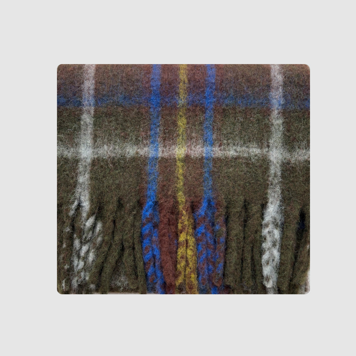 Wool blended plaid scarf women's winter enlarged shawl soft atmosphere coarse beard fringed plaid scarf