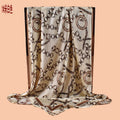 New 90-satin retro round chain printed square scarf with sunscreen bag head silk scarf decorative scarf