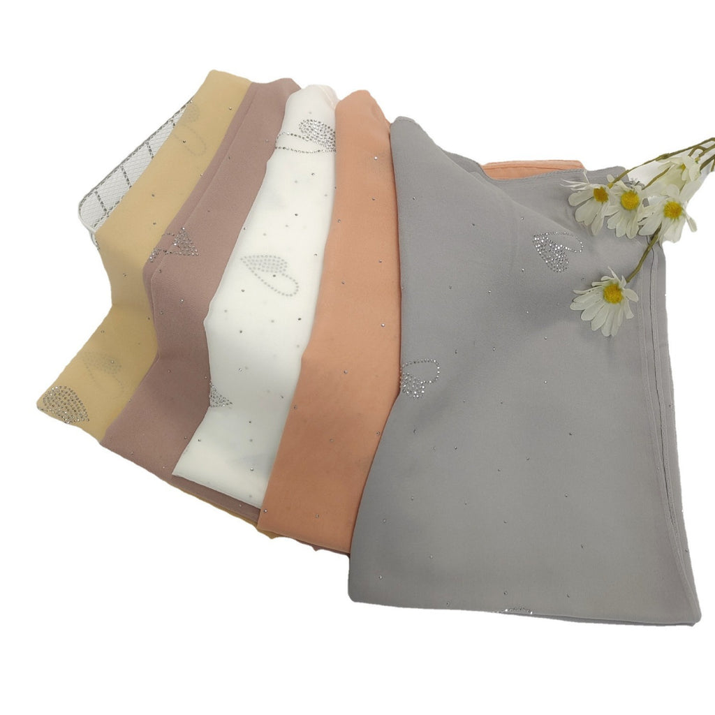 New solid color pearl chiffon scarf hot diamond scarf  scarf Middle East Malaysia headscarf