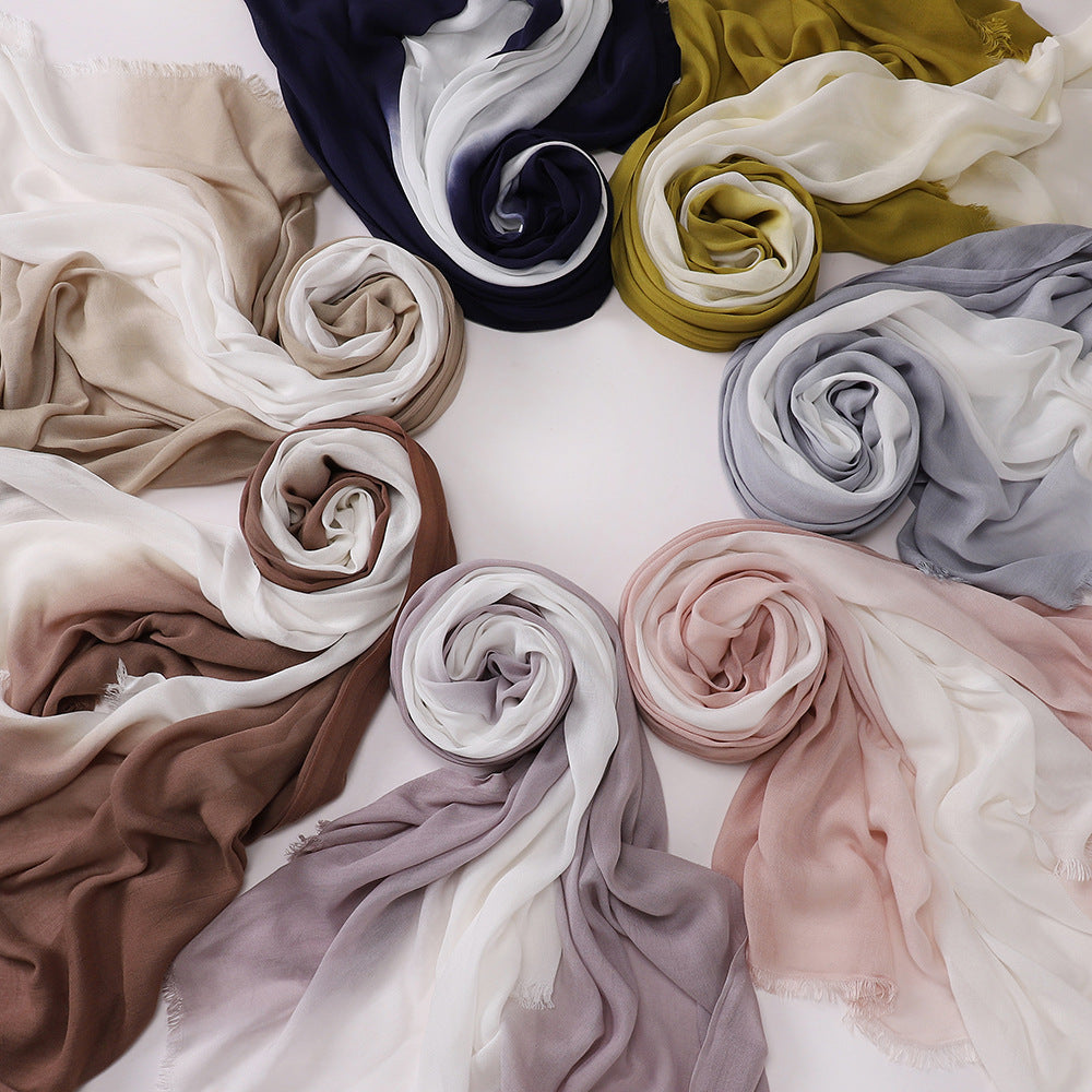 New Two-color Spliced Modal Cotton Head Scarf, Casual Women's Scarf