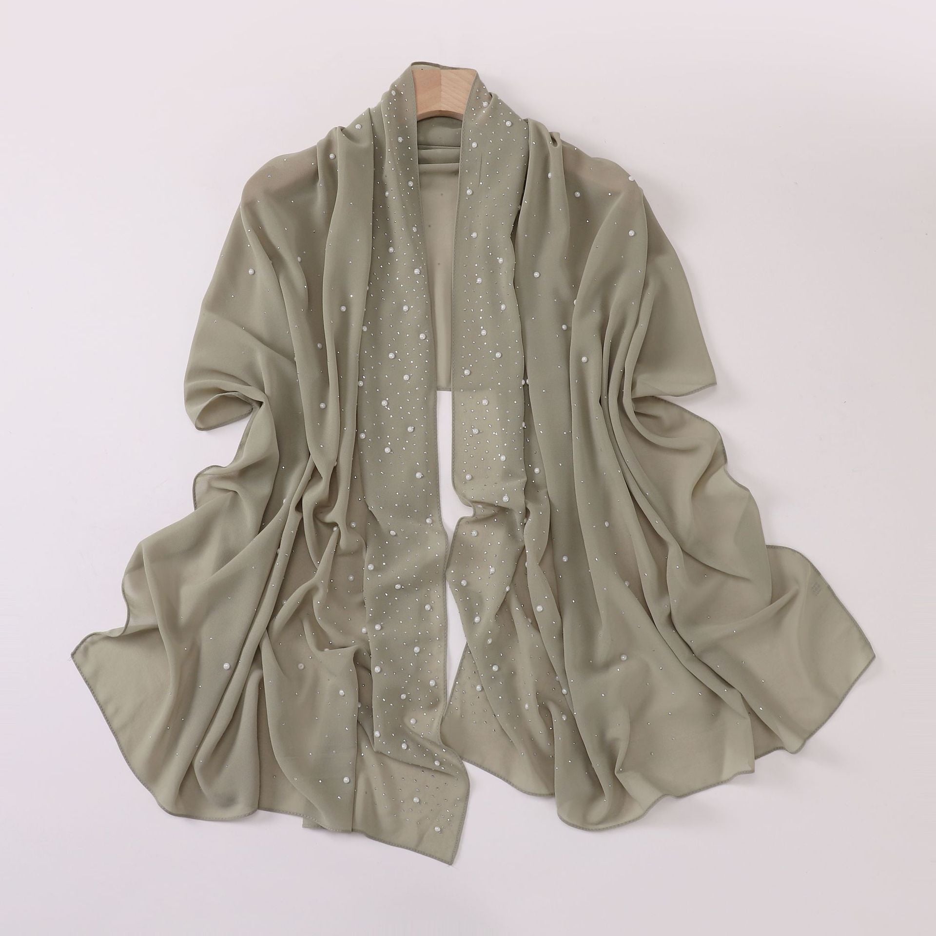 New Pearl Chiffon Ceramic Gypsy Star Diamond Long Towel Yarn Middle East Malay Head Towel hijab