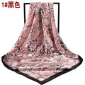 Spring new annual cashew flower simulation silk 90cm satin printing silk scarf