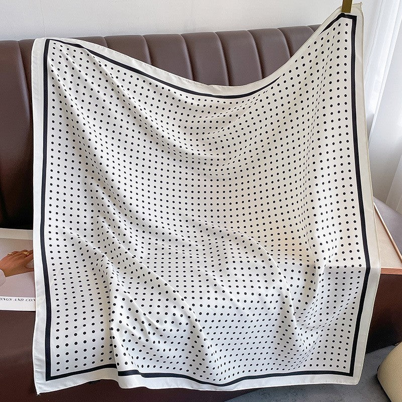 New square scarf, French retro silk scarf, women's twill silk scarf, neck cover, shawl printed scarf, weatherproof