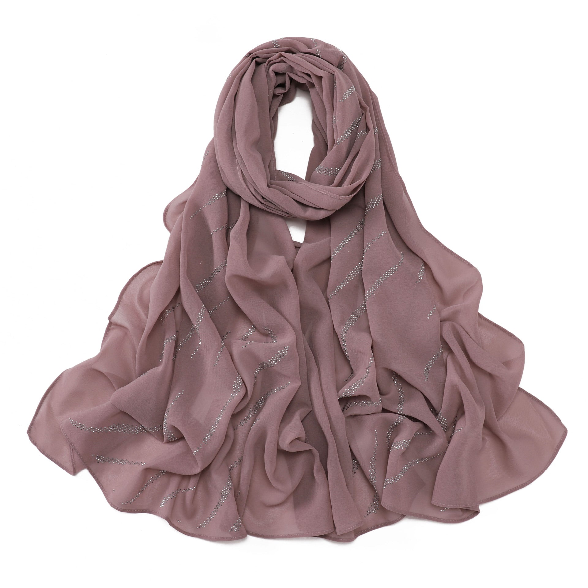 New Pearl Chiffon Slant Strip Hot Diamond Long Towel Yarn Malaysia Indonesia African Headscarf