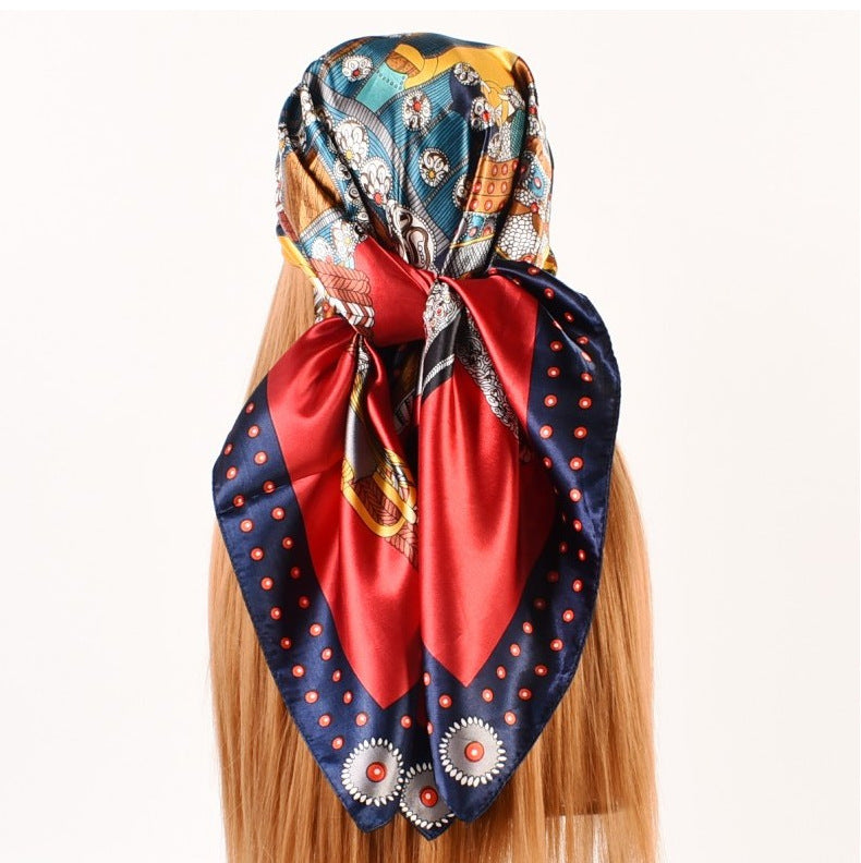 Autumn and winter new street 90 * 90 fashion satin square scarf, silk scarf, scarf, shawl