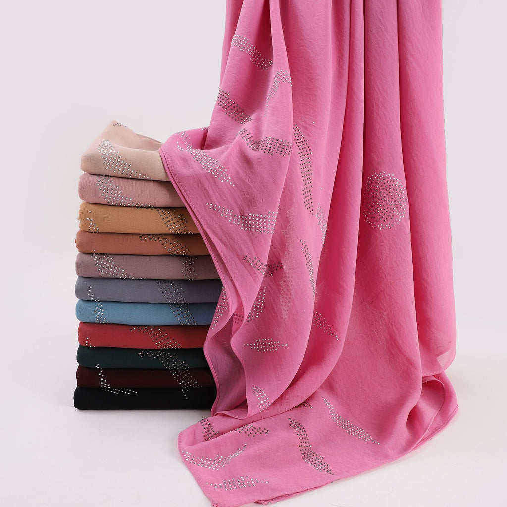 New pearl chiffon boutique hot diamond  scarf Middle East and Africa headscarf hijab