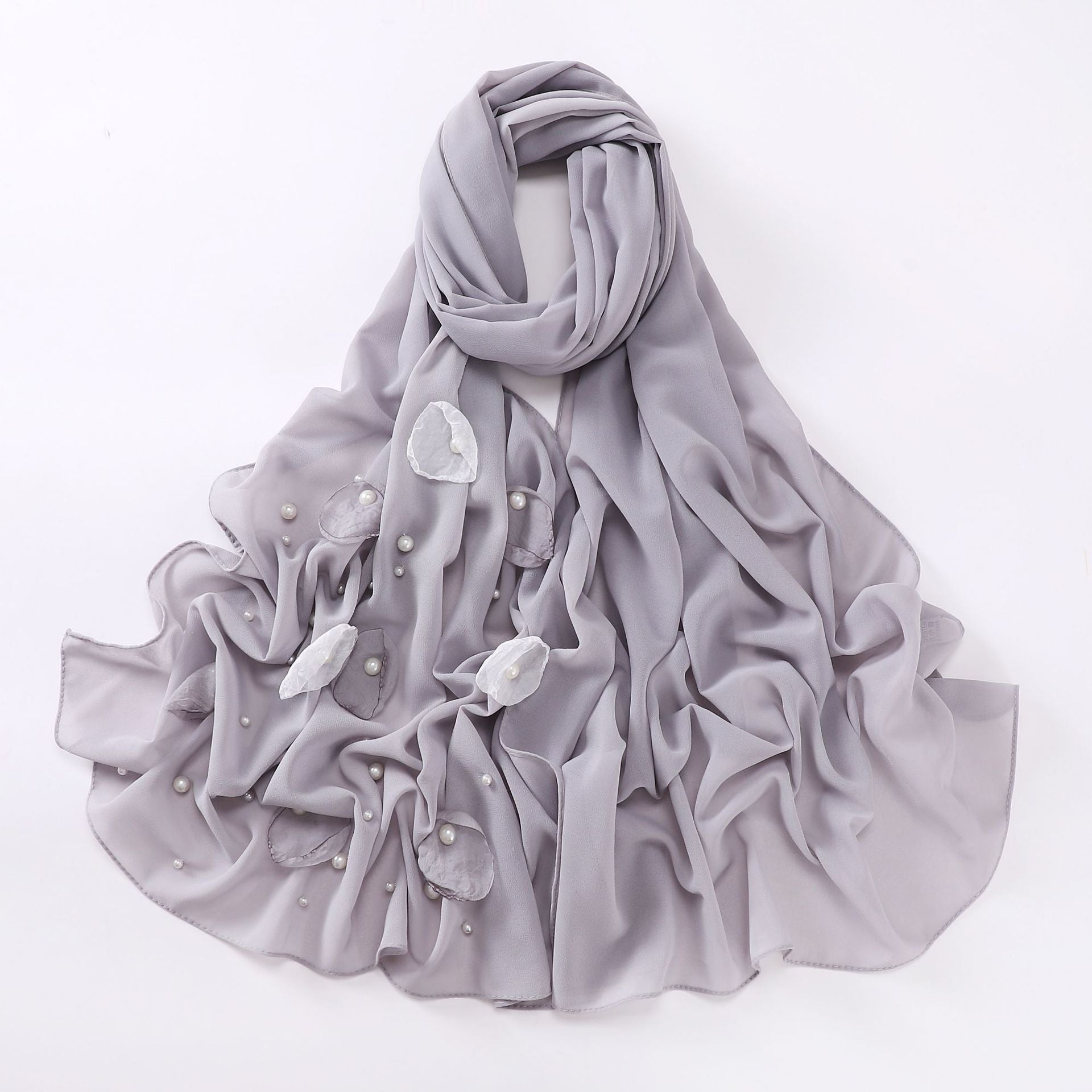 Spring and summer new chiffon scarf women's hijab flower Middle East Malaysia headscarf