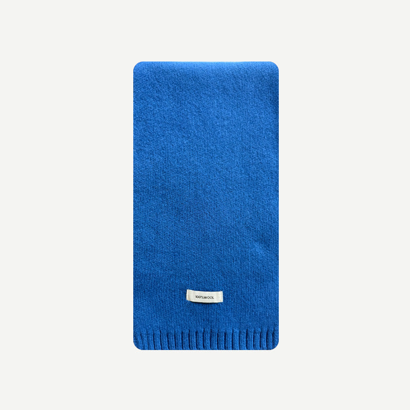 Selected Australian 100% pure wool scarf women's winter solid color soft warm knitted wool scarf Korean version ins