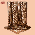 2025 new 90cm-color simple zebra pattern printed square scarf with sunscreen, bag head silk scarf decoration, scarf