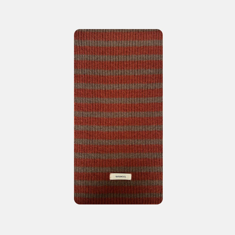 Selected Australian 100% pure wool scarf women's winter bai with soft atmosphere striped scarf Korean version