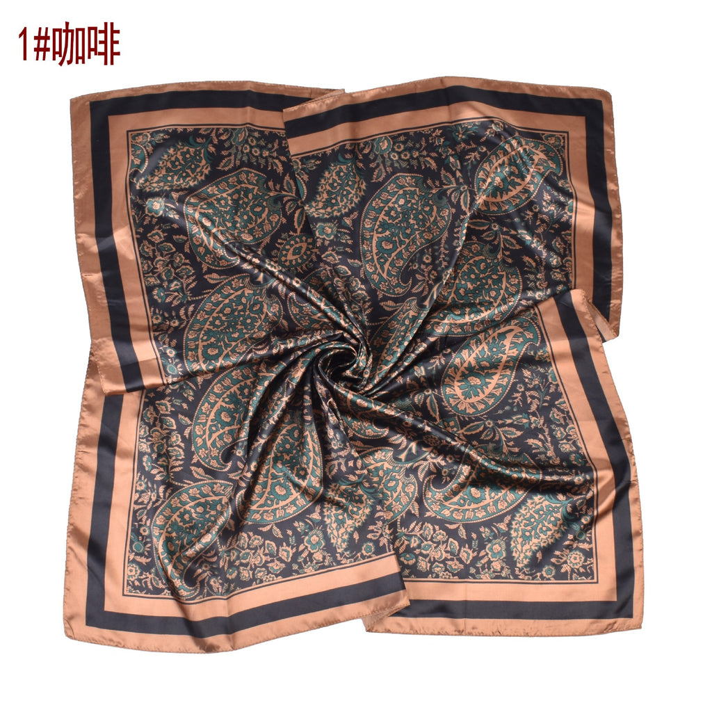 New cashew flower pattern printing 90cm * 90cm satin square scarf silk scarf