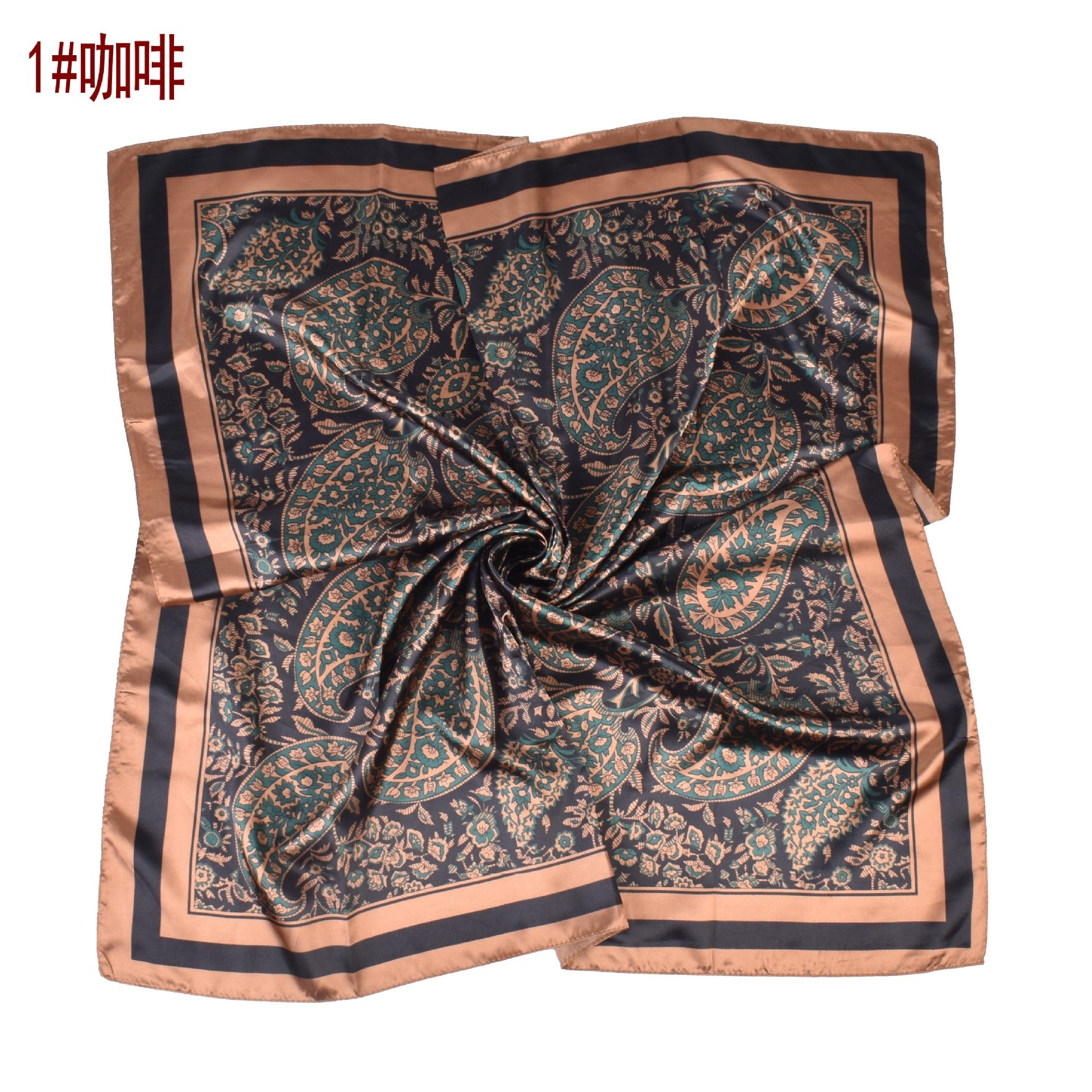 New cashew flower pattern printing 90cm * 90cm satin square scarf silk scarf