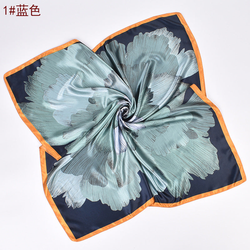 Autumn and winter new fashion peony pattern 90cm-color large square scarf women