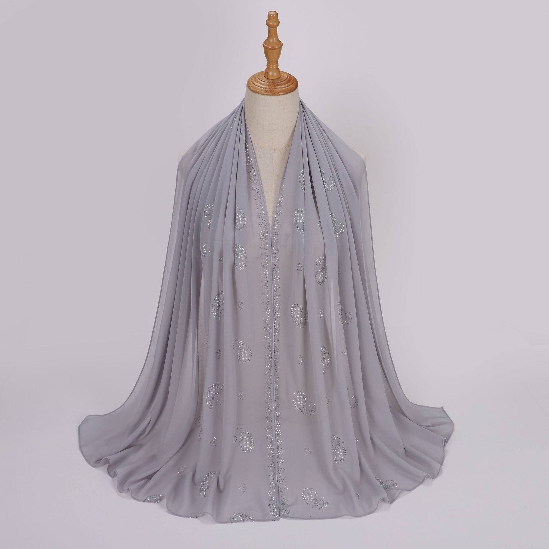 New pearl chiffon cashew nut hot diamond long towel yarn scarf Middle East and Africa headscarf hijab