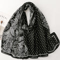 Scarf Women's Autumn and Winter Fashion Double Spell Polka Dot Small Paisley Flower Silk Scarf Travel Vacation Shawl