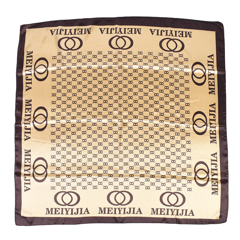 New fashionable ring letter pattern printing 90-color square towel, headscarf