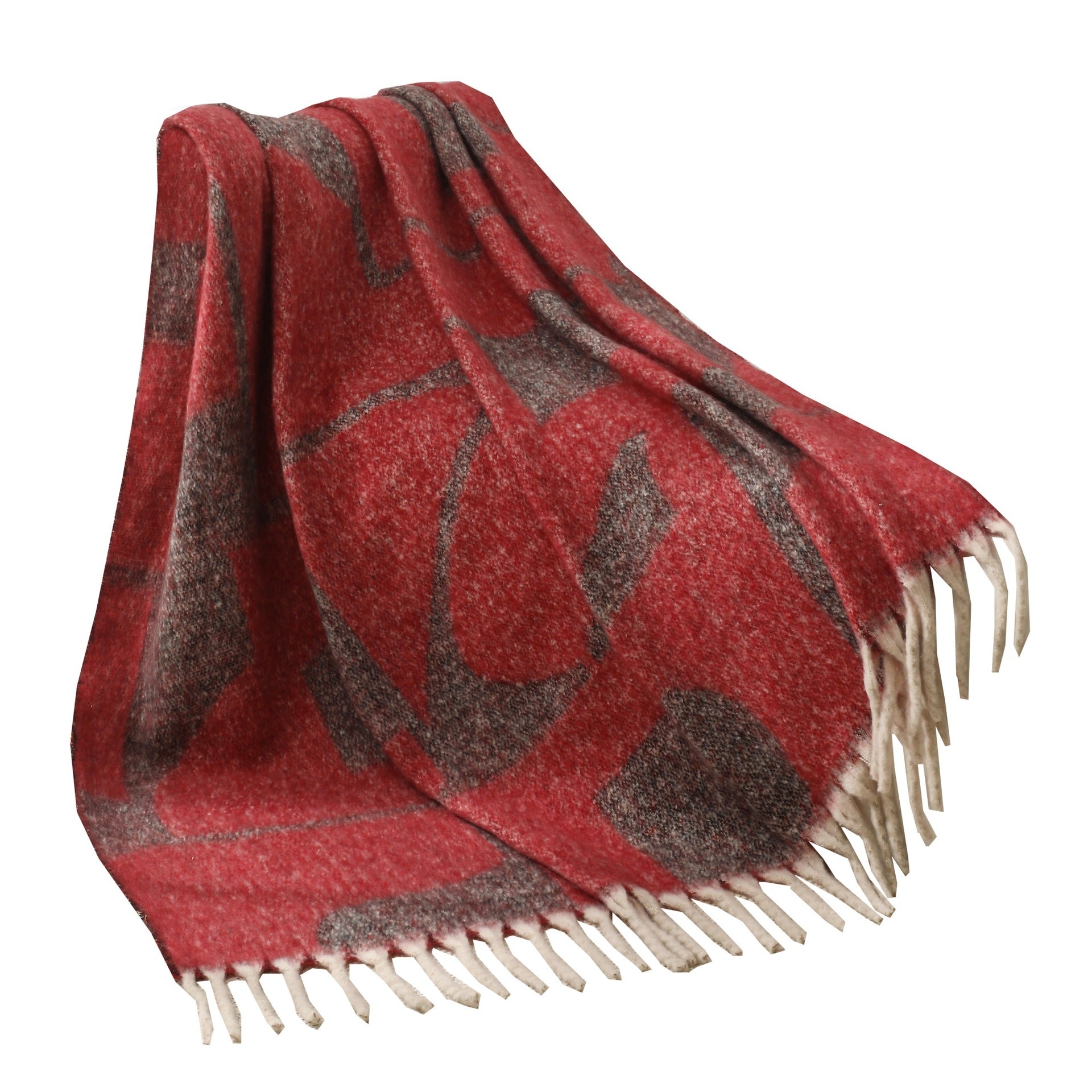 Blanket new European and American autumn and winter imitation mohair thickened geometric large shawl jacquard blanket