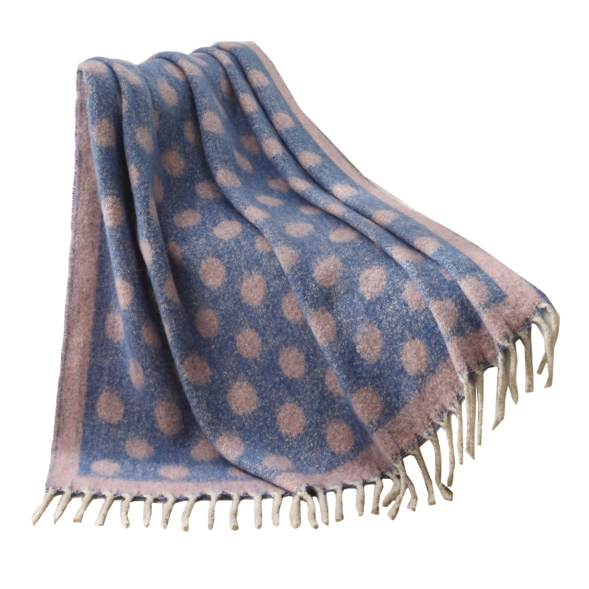 Blanket new European and American autumn and winter imitation mohair thickened circle large shawl jacquard blanket