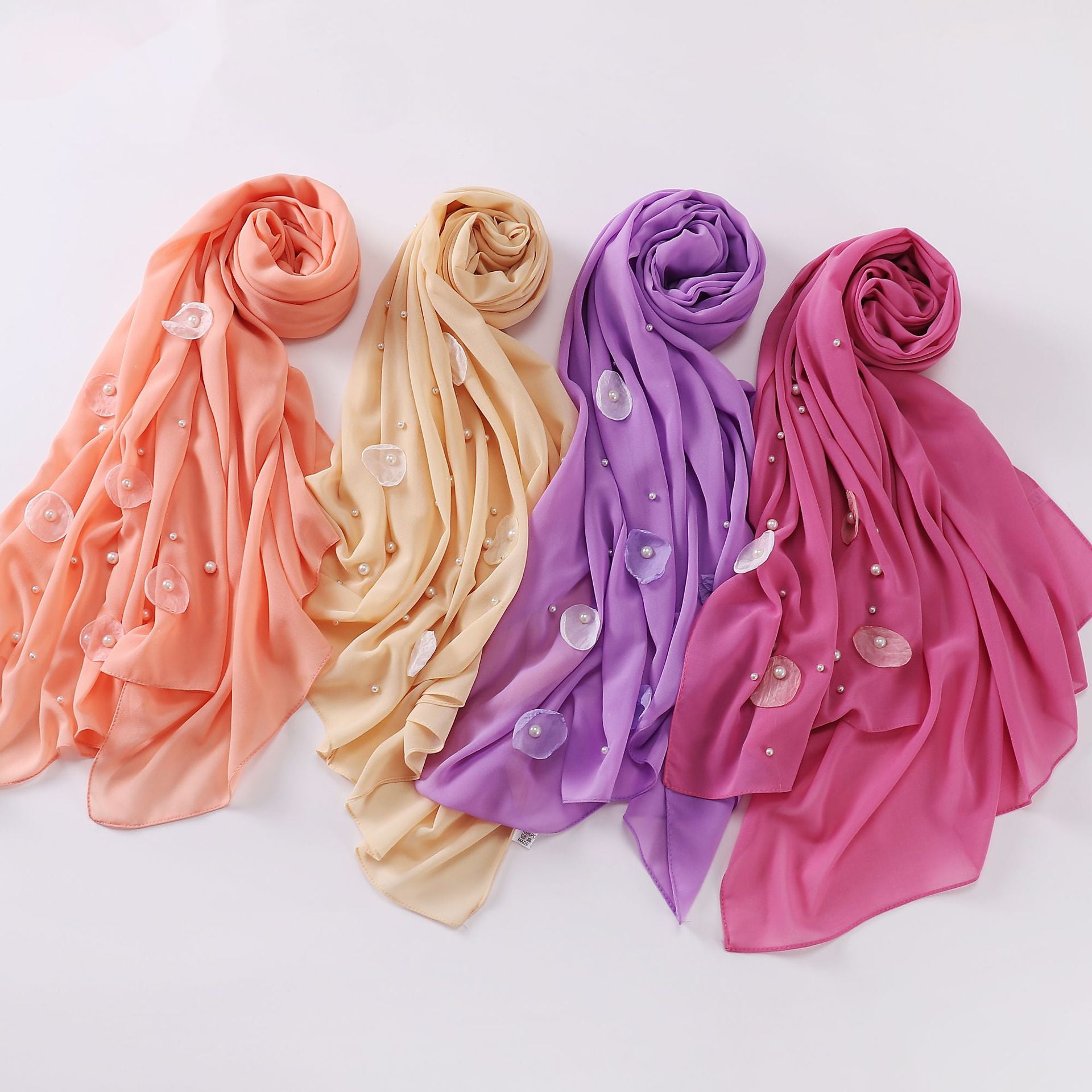 Spring and summer new chiffon scarf women's hijab flower Middle East Malaysia headscarf