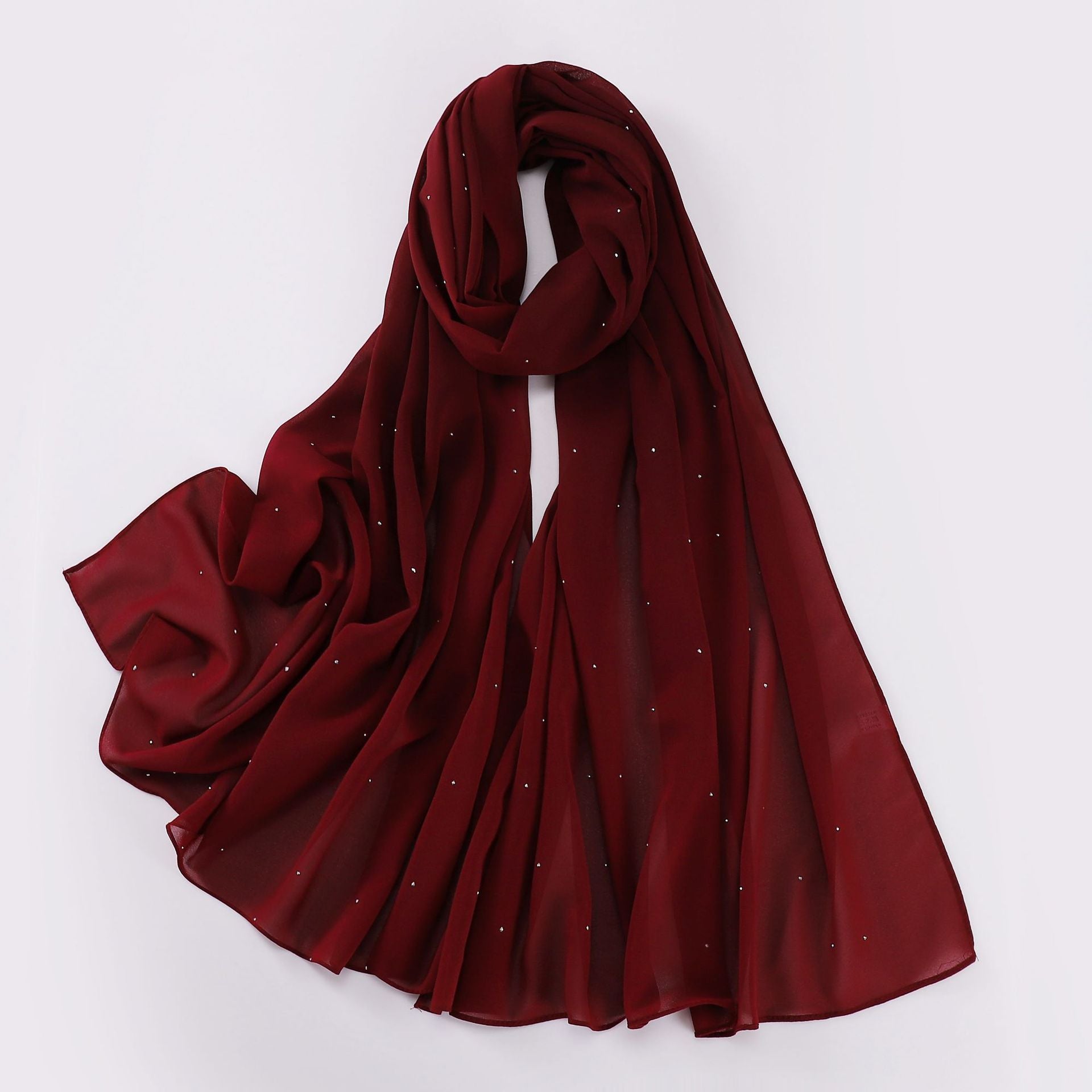 New pearl chiffon, long scarf, gypsy hot diamond, scarf, gauze, Middle Eastern headscarf, hijab in Indonesia.