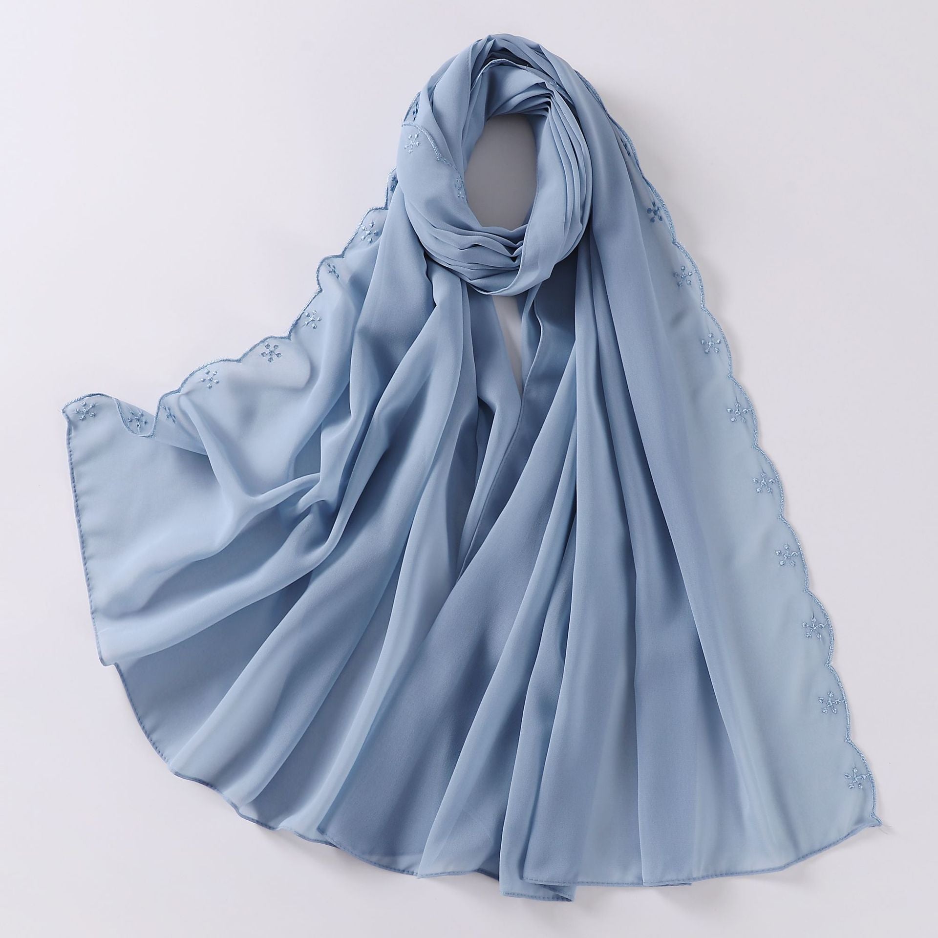 New embroidered pearl chiffon scarf female Malaysia headscarf  Middle East Africa hijab