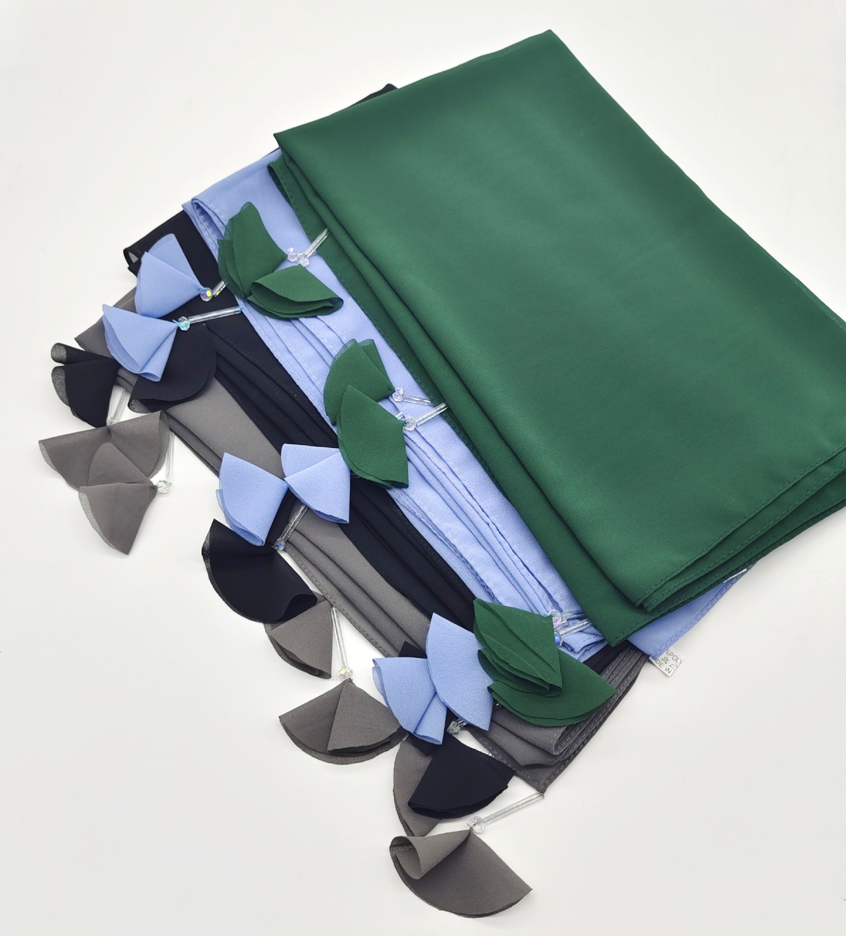 New crystal flower fringed pearl chiffon long towel women's hijab malaysia Indonesian Headscarf