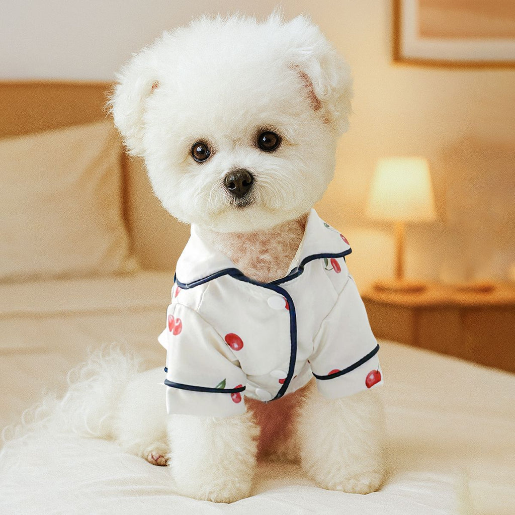 Pet pajamas clothes Teddy Bichon Pomeranian Bulldog clothing, puppy dog cat local comfortable silk clothes