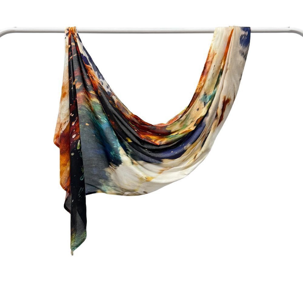 Modal cotton Jersey headscarf marble pattern digital print scarf ethnic Muslim shawl headscarf