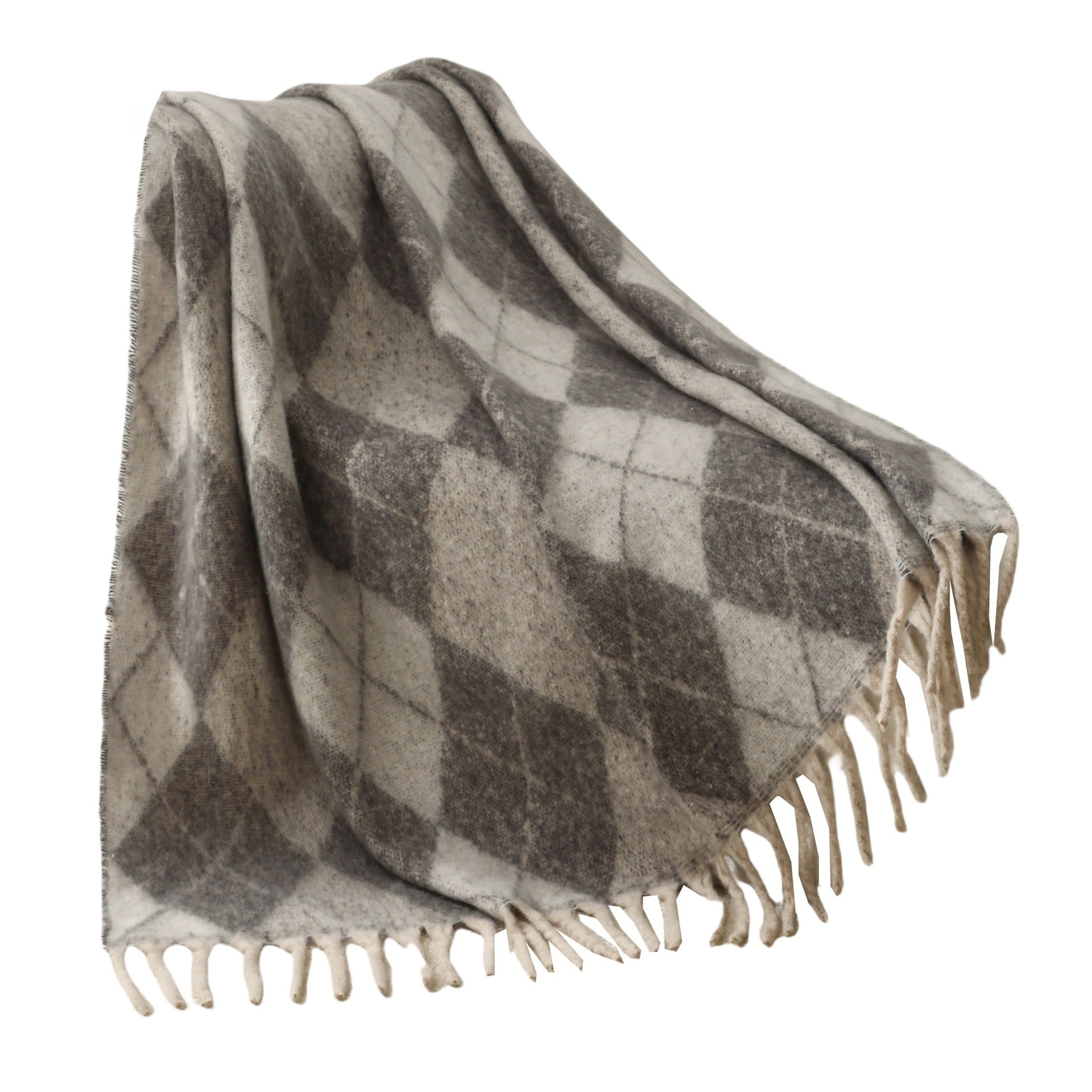 Blanket 2025 new European and American autumn and winter circle yarn imitation mohair thickened large shawl jacquard blanket