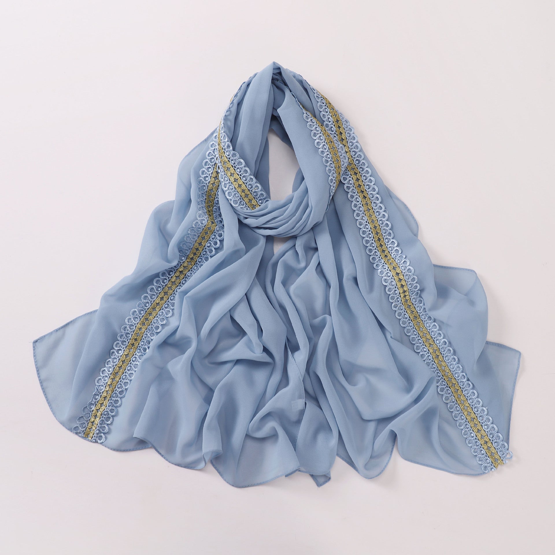 New pearl chiffon color lace long towel, yarn towel, Middle East, Africa, Malaysia, Indonesia headscarf