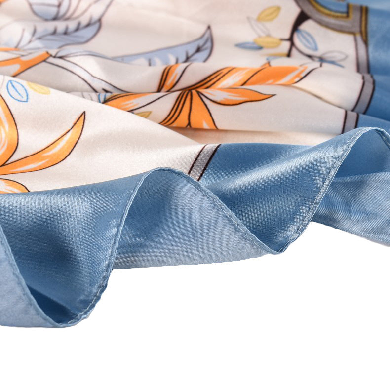 Autumn and winter new small fresh plants and flowers 90 square silk scarves for women