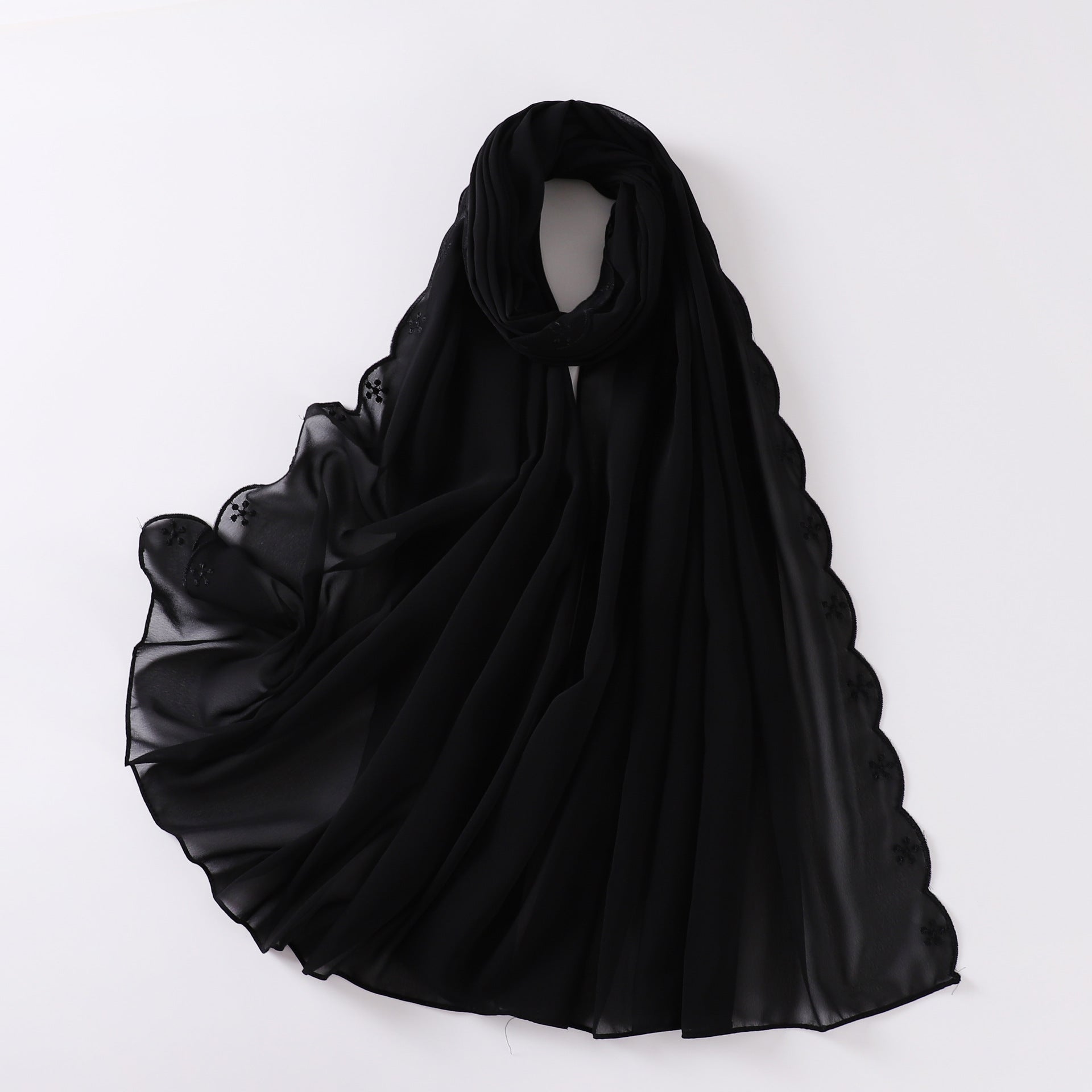 New embroidered pearl chiffon scarf female Malaysia headscarf  Middle East Africa hijab