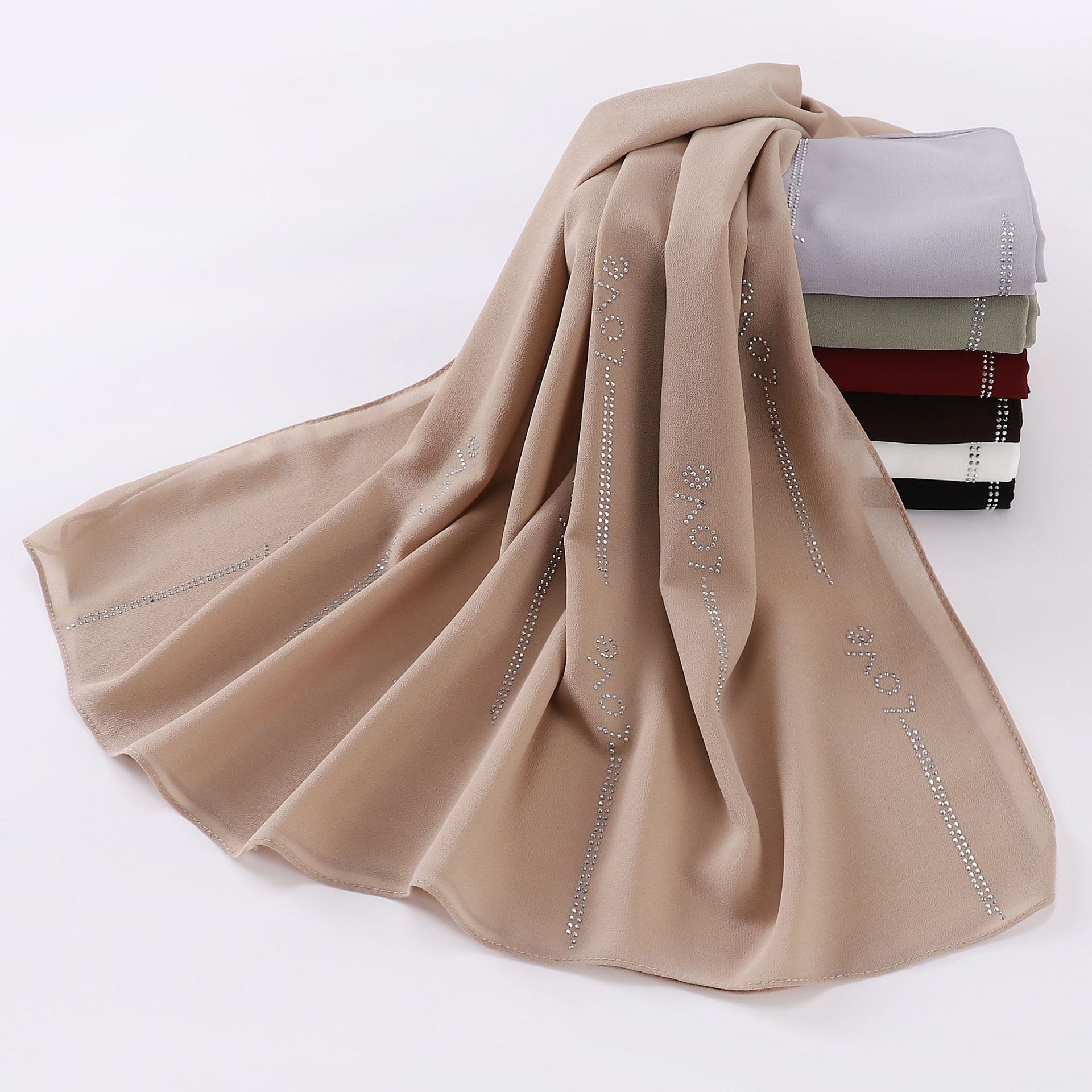 New pearl chiffon scarf hot diamond scarf Middle East Africa headscarf hijab