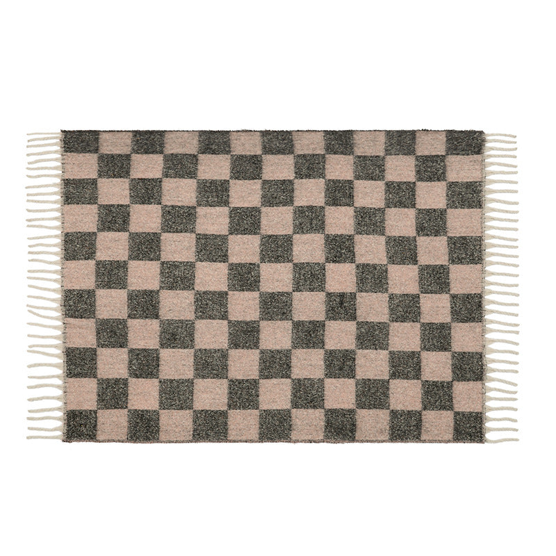 Blanket new European, American autumn and winter imitation mohair thickened checkered large shawl jacquard blanket