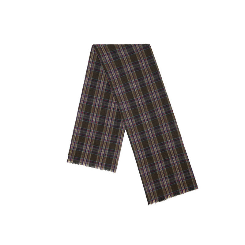 Vintage plaid shawl scarf women's winter matching style atmosphere warm scarf