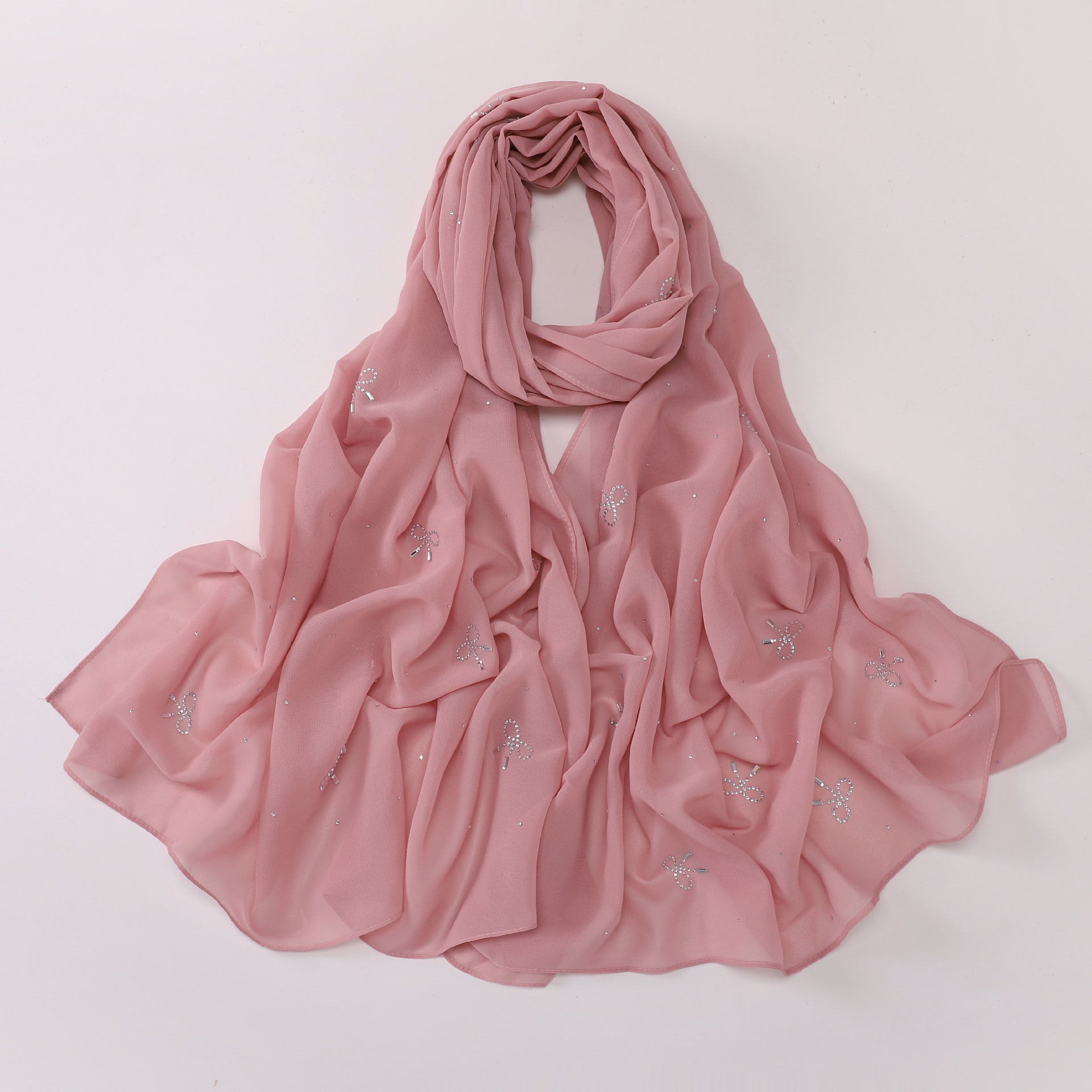 New Pearl Chiffon Muslim Hot Diamond Long Middle East Headscarf