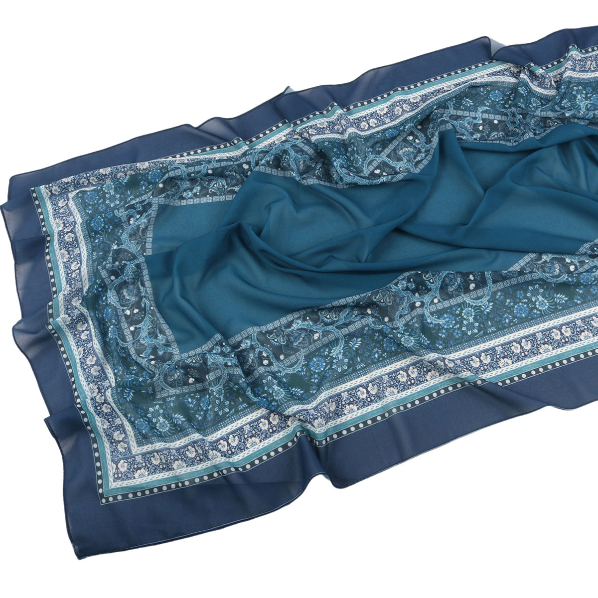 Malaysian Printed Chiffon Scarf Bohemian Fashion Simple Spring and Summer Sunscreen Scarf Shawl