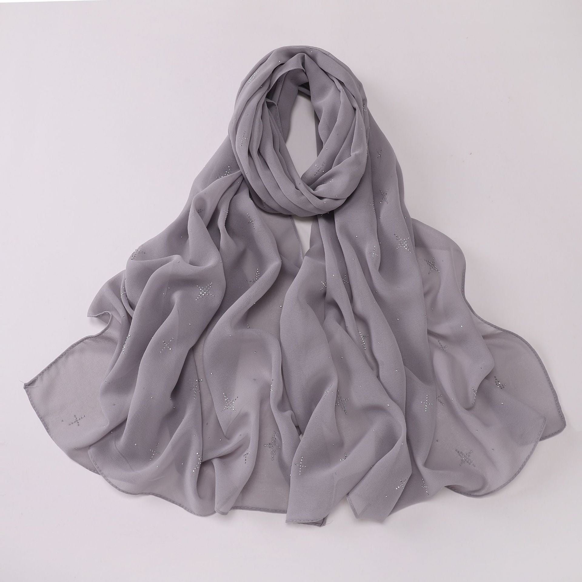New Pearl Chiffon Sky Star Hot Diamond Middle East and Africa Headscarf Hijab