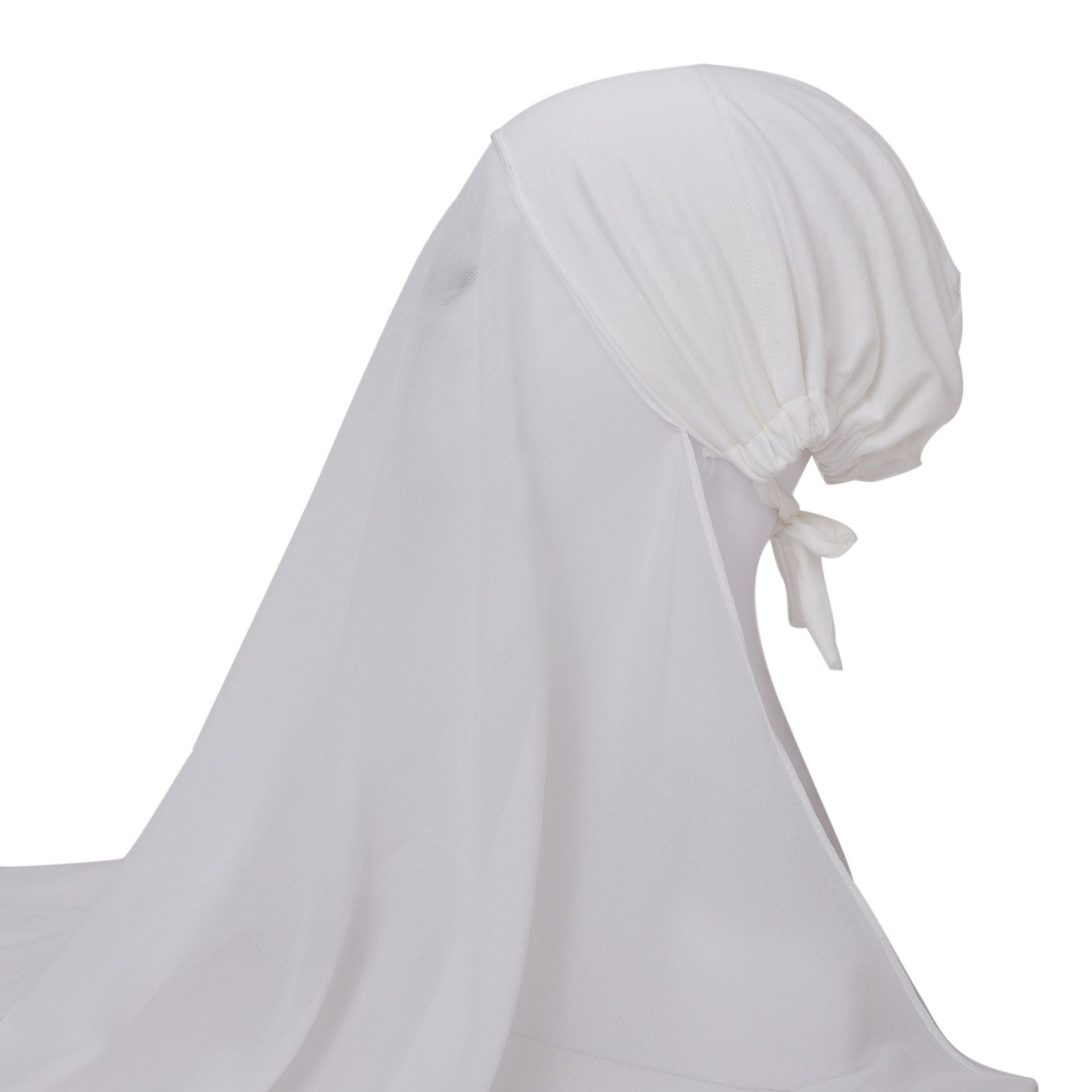 Pearl chiffon bottoming hat set, scarf, milk silk comfortable pullover hat, lazy headscarf.