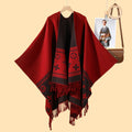 New old money style European and American big-name fashion shawl cape women's autumn and winter street show warm outer cape