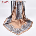 Autumn new personalized crown satin square scarf silk scarf fashion simulation silk scarf