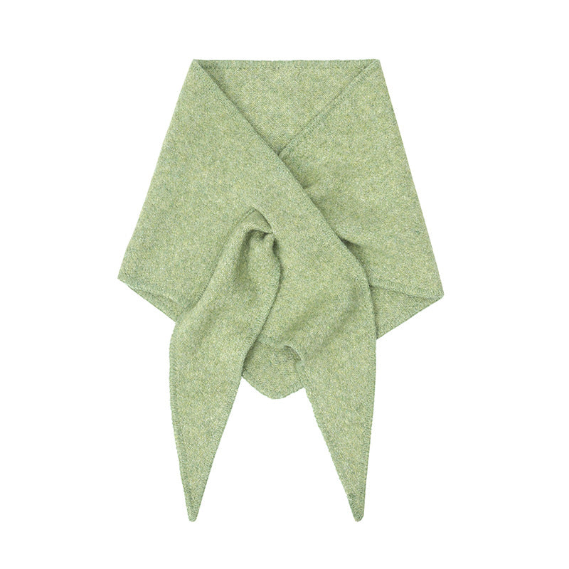 2025 new autumn and winter Korean version wool knitted triangle scarf shawl scarf