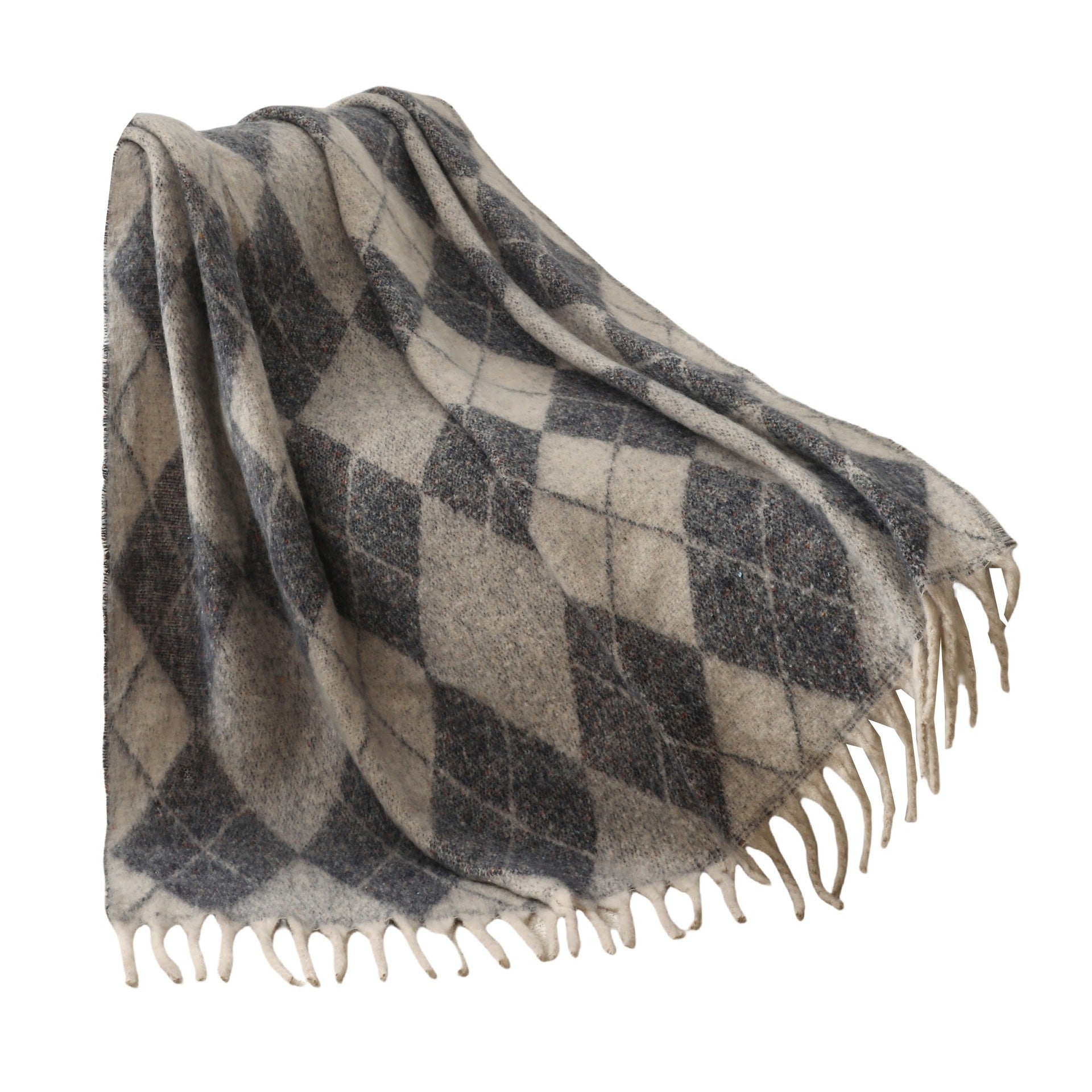 Blanket 2025 new European and American autumn and winter circle yarn imitation mohair thickened large shawl jacquard blanket