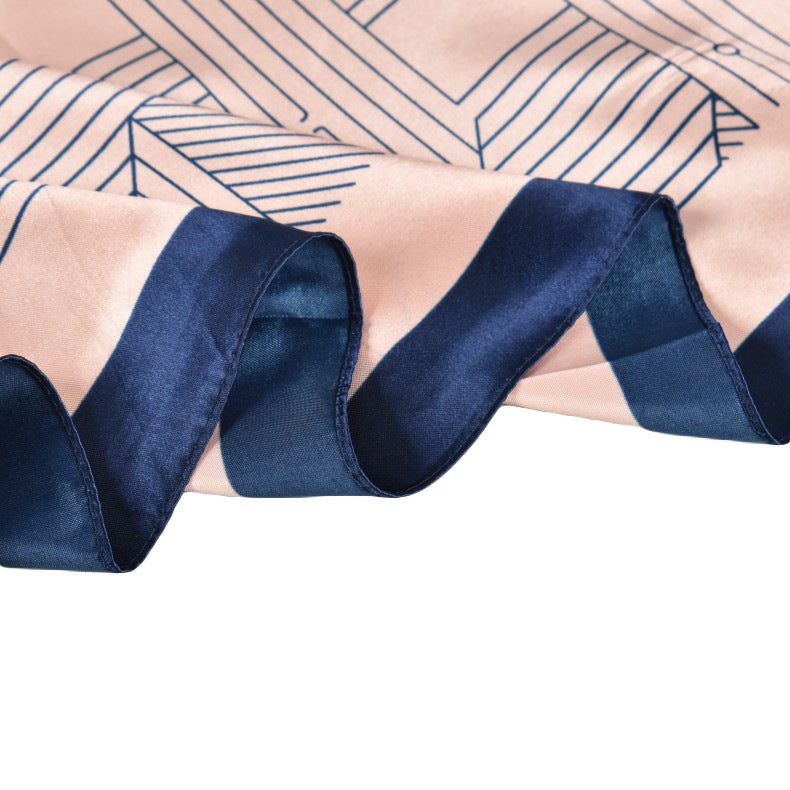 Spring new small fresh geometric pattern 90cm generous silk scarf women, year
