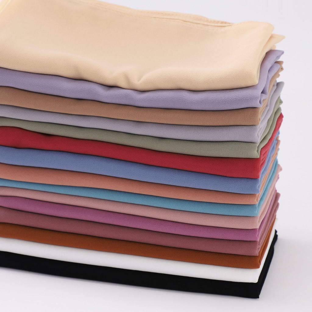 Monochrome pearl chiffon square scarf middle east headscarf gauze malay headscarf hijab