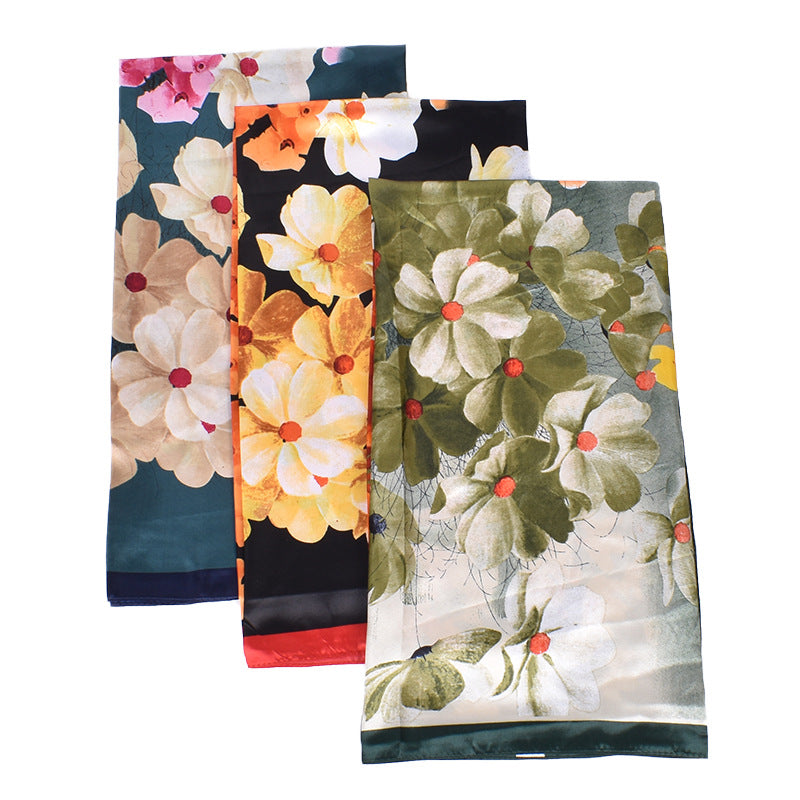 Autumn and winter new fashion flower pattern 90cm-color large square scarf women