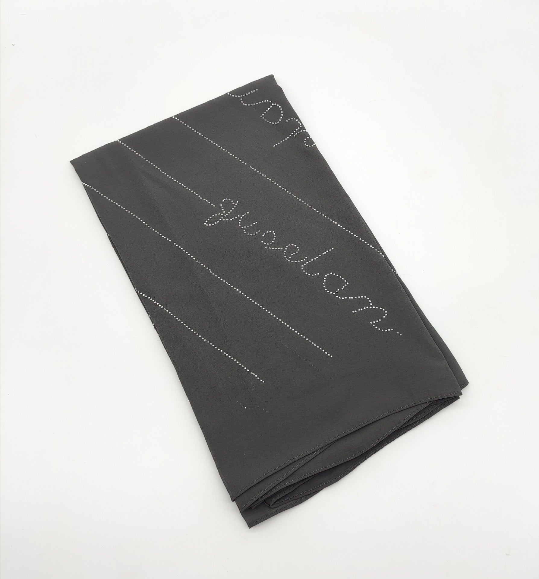 New Solid Color Pearl Chiffon Long Hot Diamond Alphabet Ethnic Scarf Women Shawl