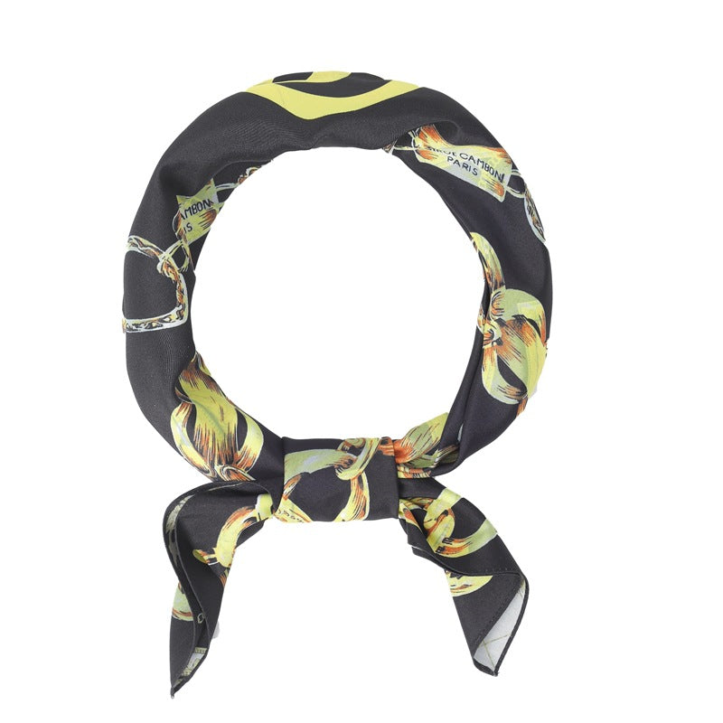 2025 new spring, summer and autumn thin headscarf double-sided printed silk scarf square scarf